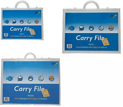 A4+ A3 A2 Strong Clear Handle Carry File Case Folder Folio Portfolio Artwork • £9.99