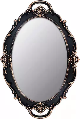 Vintage Mirror Small Wall Mirror Hanging Mirror 14.5 X 10 Inchs Oval Bro • $21.03