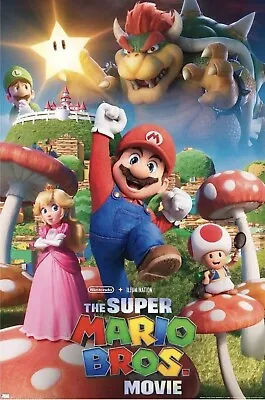 The Super Mario Bros. Movie Mushroom Kimgdom Key Art Trends Poster 22x34 • $11