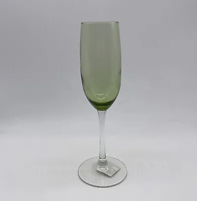 Green Depression Champagne Flute Glass Stemware Clear Base Made In America NWT • $10