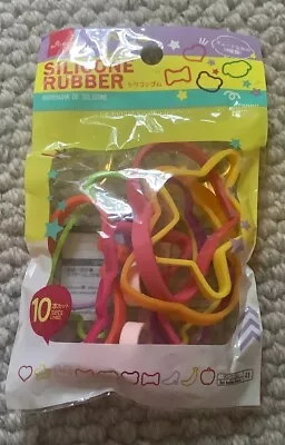 Daiso Silicone Colourful Shaped Rubber Bands • $3.50