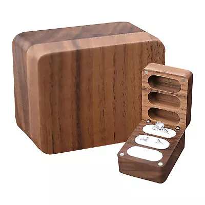 Vintage Wooden Engagement Ring Box Storage Boxes For Jewelry Earring Necklace A • $11.65