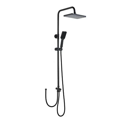 Shower Kit 10inch Rainfall Overhead Shower Head Shower Mixer Set Matte Black • £52.99