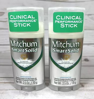 Mitchum Smart Solid Clinical 48HR Unscented Antiperspirant Deodorant 2.5oz 2Pack • $24.99