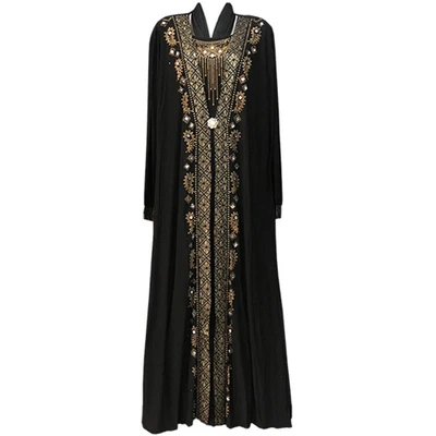 £14.99 • Buy Gold Black Blue Brown Long Abaya Jilbab Kimar Maxi Loose Dress UK Size 6 8 10 12