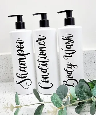 Bathroom Bottles Black White Mrs Hinch Shampoo Conditioner Body Wash Hand • £10