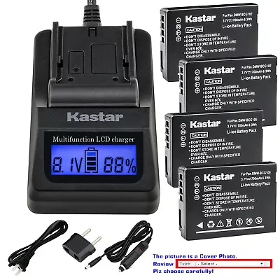 Kastar Battery LCD Fast Charger For Panasonic DMW-BCG10 Panasonic Lumix DMC-ZS20 • $47.49