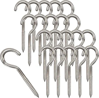 50 PCS Screw Hooks Ceiling Hooks Heavy Duty Cup Hooks 2 Inches Black For Home • $13.45