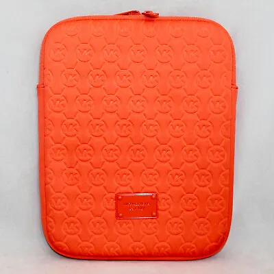 MICHAEL KORS Padded Tablet IPad Sleeve Cover In Neon Orange Neoprene 8  X 10  • $20