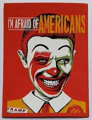 DAVID BOWIE I'm Afraid Of Americans McDonald's Bowie Vinyl Decal  5.8cm X 4.4cm • £2.50