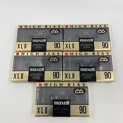 Lot Of 5 Maxell XL-II 90-minute Blank Audio Cassette High Bias Sealed New • $29.96