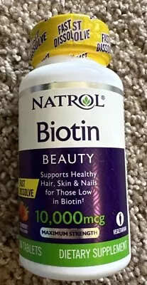 Natrol BEAUTY Maximum Strength Biotin Fast Dissolve 10000mcg Strawberry • $8.99