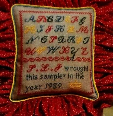 Cross Stitch Pattern CLARA SUTTON SAMPLER Vintage Alphabet Wrought In Year 1989 • $5.99