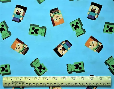 Springs Creative Minecraft And Friends Video Game By The 1/2 Yard Cotton Fabric • $5.59