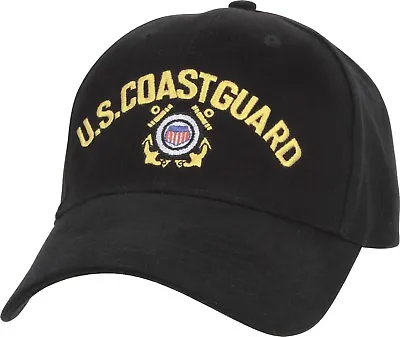 Black US Coast Guard Shield & Anchor Logo Adjustable Baseball Hat Cap • $14.99