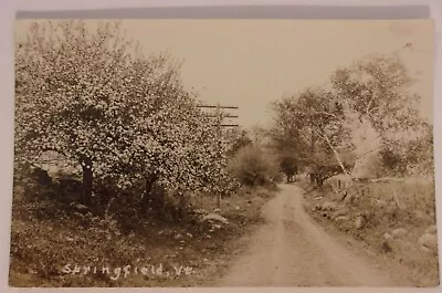 Springfield Vermont Vintage Postcard Dirt Road Real Photo RPPC • $9.95