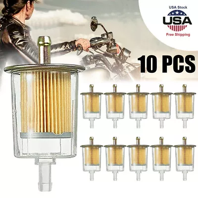 10 Packs 3/8  Fuel Filters Industrial Universal Motorcycle Inline Gas Fuel Line • $15.99