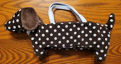 Gymboree Girls Purse Dachshund Puppy Brown With Blue Polka Dots Zippered Used • $20