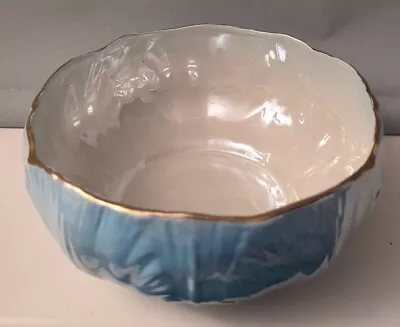 £18 • Buy Vintage Maling Lustre Ware Turquoise Bowl - Cabbage Leaf/Flower Pattern 
