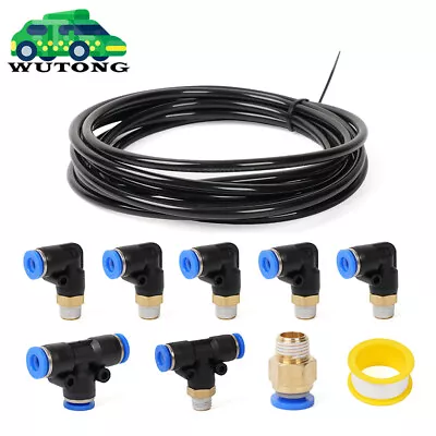 PU Air Hose Pipe Tube Kit 1/4  Push To Connect Air Fittings 10pcs Line Connector • $16.99