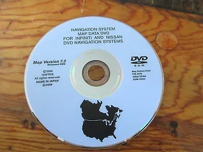 2006 07 2008 Nissan Maxima  Altima Infiniti Qx56 Navigation Dvd Version 7.2 Oem • $55.75