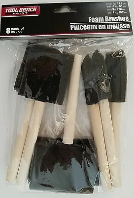 FOAM PAINT BRUSHES  8 Brush Set Sizes: 1  2  3  4  Painters Hobbyists • $3.49