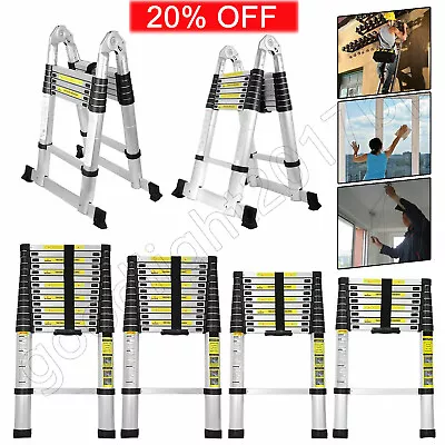 Multi Purpose Alu/Steel Telescopic Ladder Heavy Duty Folding Extension Step Hook • $36