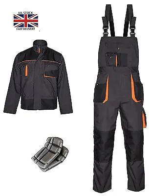 £40.99 • Buy Bib And Brace Dungaree Overalls Work Trousers Bib Pants Knee Pad Multi Pocket 