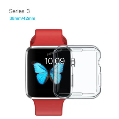 $4.99 • Buy Apple Watch Series Case IPhone Watch 6 7 Clear Case Cover For 38 40 42 44 41 45