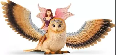 Schleich Bayala Fairy In Flight On Glam Owl Plastic Animal Toy 70713 • £29.99