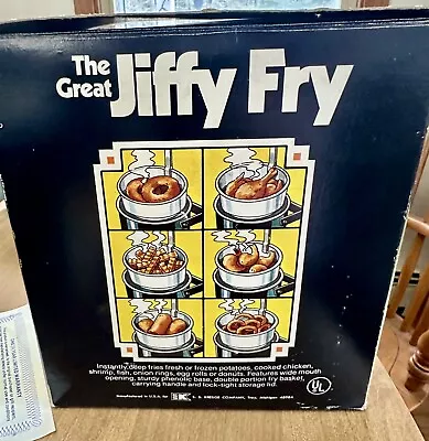 Vintage The Great Jiffy Fry W/ Box & Paperwork Electric Black W/ Veggies Kmart • $48.88