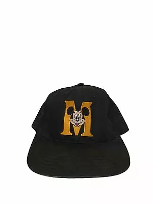 Vintage 90’s Mickey Mouse Black Snapback Hat Embroidered Goofy’s Hat Co. • $15