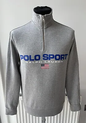£39.99 • Buy Ralph Lauren Polo Sport Mens Quarter Zip Sweatshirt Grey Size Small