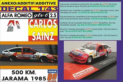 Anexo Decal 1/43 Alfa Romeo Gtv Carlos Sainz 500 Km. Jarama 1985 (09) • $33