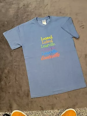 Mens Adult Size Small T-Shirt Vintage 90s Gildan Louisville Novelty Graphic Tee • $10