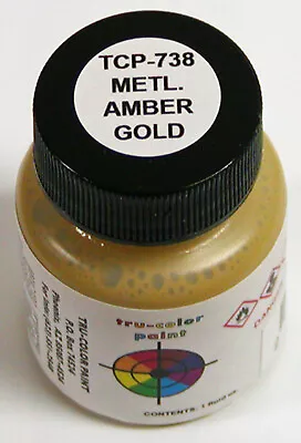 METALLIC AMBER GOLD TRU-COLOR AIR BRUSH PAINT Automobile Car Truck Model TCP738 • $10.49