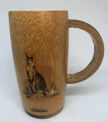 Australian Handmade Wooden Mug Stein - Melbourne Souvenir With Kangaroo • $25