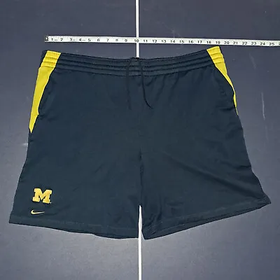 Vintage Michigan Wolverines Nike FitDry Basketball Gym Shorts Men's Size Large L • $35