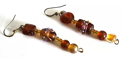 Vintage In Seattle Lot#15 Long Czech Art Glass Bead Earrings • $1.25