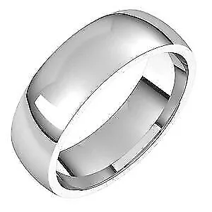 10K White Gold 5 Mm Half Round Wedding Band Ring For Womens Mens 5.52g Size 13 • $524