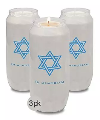 Yahrzeit Memorial Candles - Yahrzeit Candle 7-Day Burn Time - 3 Pack • $33.91