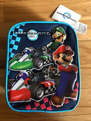 MARIO KART Wii Lunch Box LUIGI Boy's NeW Insulated Blue Lunch Box Tote Bag NWT • $17.90