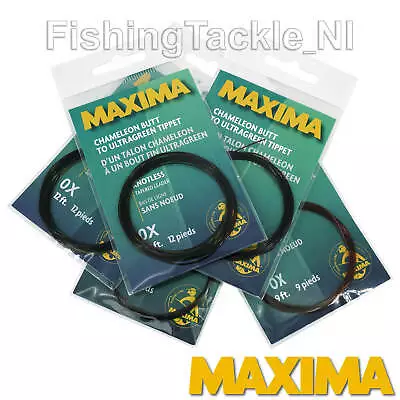 Maxima Knotless Tapered Leaders Chameleon Butt To Ultragreen Tip 9ft 12ft Leader • $4.41