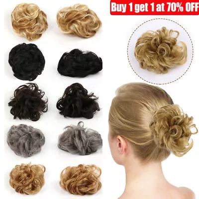 Curly Messy Bun Hair Piece Updo Scrunchie Fake Natural Bobble Hair Extensions UK • £3.28