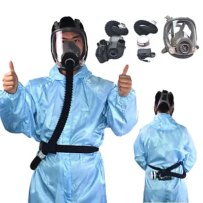 £135.99 • Buy Electric Full Face Gas Mask Respirator System Constant Flow Supplied Air Fed New