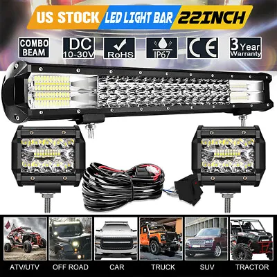 20'' Bull Bar Bumper LED Work Light Bar +4'' Pods Lamp For Ford F-150/Expedition • $55.98