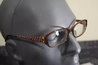 ELLEN TRACY EYEGLASS FRAME SANTORINI Brown Leopard Print 52-17-135 FLEX HINGE • $19.99