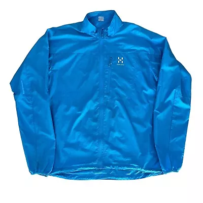 Mens Haglofs Shield Jacket XL Windstopper Shell Jacket Lightweight Blue Hiking • $59.74