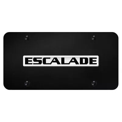 License Plate Chrome For Cadillac Escalade Name On Black [Officially Licensed] • $63.46