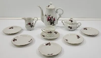 N) Incomplete Vintage Lavender Moss Rose Bone China Tea Demitasse Cup Pot Sugar • $69.99